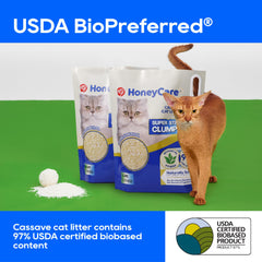 HoneyCare Cassava Litière pellets 2mm, nettoyage facile et faible poussière