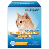 Honey Care tablettes odorantes pour litière chat jasmin bleu, absorption durable.