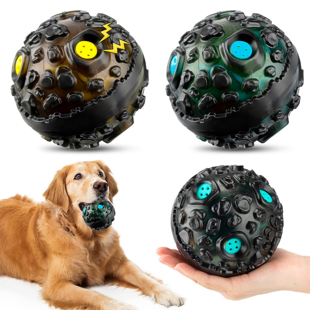 Balle Honoson durable pour chiens couleur bleu-lac idéale pour jeux et mordillement contrôlé.