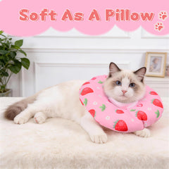 Collier-cône Hoopttay pour chat rose ajustable offrant un ajustement confortable
