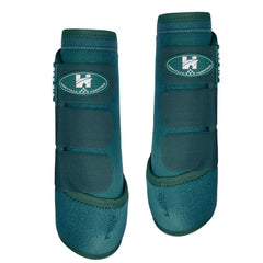 Horntack bottes splint cheval turquoise, vue avant gauche, protection des tendons et confort durable.