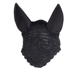 HORZE bonnet oreilles crochet silencieux noir, gros plan sur texture douce pour le confort.