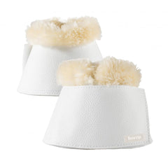 HORZE Signature Bell Boots blancs XXL avec doublure fausse-fourrure pour limiter les frottements.