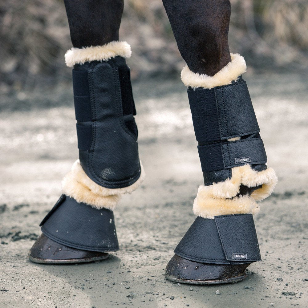 Horze Signature Bottes Cloche noir XXL avec fermetures doubles pour un ajustement sûr.