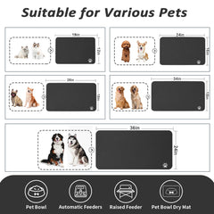 HotLive tapis-sous-distributeur-chat-chien-anti-glissement: bol reste en place.