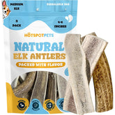Hotspot Pets cornes d'elan fendues pour chiens moyens, longueur 4-6 pouces, activité durable.