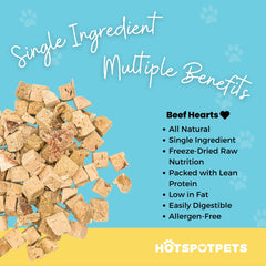Hotspot Pets: gros plan sur morceaux de coeur de boeuf seche