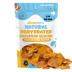 Hotspot Pets tranches potiron sèches pour chien, snack naturel et facile à digérer.