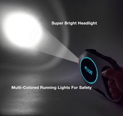 Lumière LED rechargeable intégrée sur la laisse Hounds and Pups.