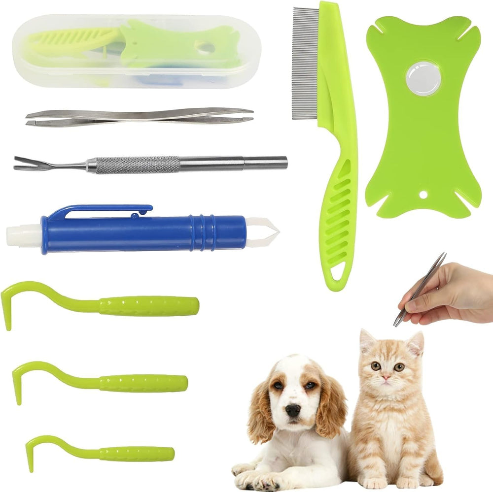 Hoxxu outil retrait tiques 8 en 1 avec boîte: pratique et portable.