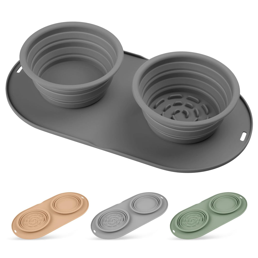 Bol HOYEHOLA pour chiot, pliable et double, parfait lors des déplacements.