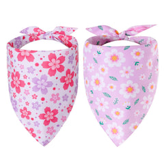 Bandana Hoyuwak marguerites rose violet pour chien, style printanier.