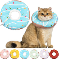 Collier donut bleu Hpetppy pour chat, confort et style.