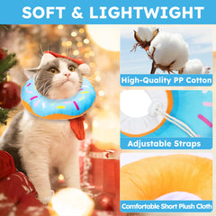 Hpetppy collier-cone chat design adorable, motif beignet qui amuse votre compagnon.