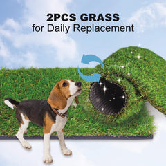 HQ4US 4LEGS: tapis herbe artificielle bord ourlé, nettoyage facile.