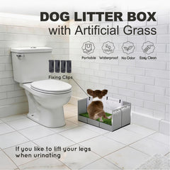 HQ4US 4LEGS plateau litière chien pliable, montage rapide et pratique