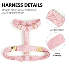 HQREA harnais dentelle rose reglable offrant un ajustement sécurisé