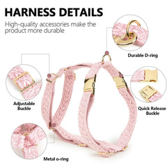 HQREA laisse dentelle rose 150 cm pour promenades fluides et sûres