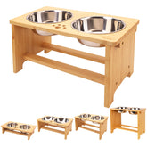 HTB support élevé pour chien avec bols inox duo, posture confortable.