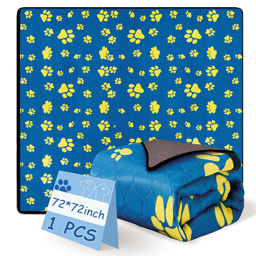 Tapis HuaZiChok lavable bleu 72x72, idéal pour l'apprentissage de la propreté.