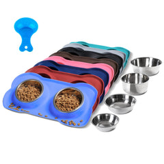 Hubulk gamelles double en inox pour nourriture et eau, faciles à nettoyer.