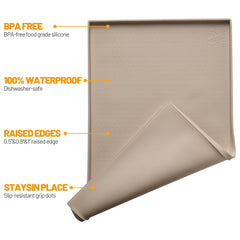 Hubulk tapis-bord-haut-0-5-pouce: bord haut empêche les éclaboussures.