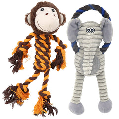 Jouet Hugeme Singe en corde pour chien, durable et parfait pour mordiller.