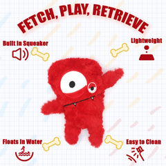 HUGEME - jouet peluche interactif rouge, idéal pour fetch et câlins.