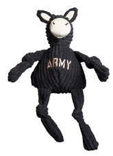 Jouet Knottie Army Mule de HuggleHounds, peluche résistante pour chiens de toutes tailles.