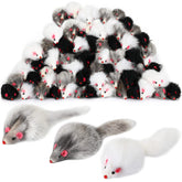 Souris peluche Hungdao blanche pour chat, stimulation ludique et câlins sécurisés.