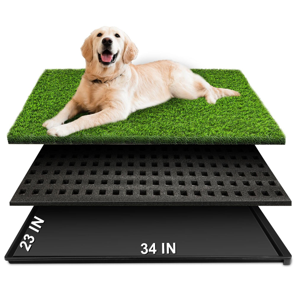 HURENTEK tapis-herbe-chien-plateau 34x23 : espace pratique pour apprentissage de la propreté