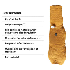 Hurtta Warming Midlayer ECO intérieur foil jersey; chaleur réfléchie pour le confort.