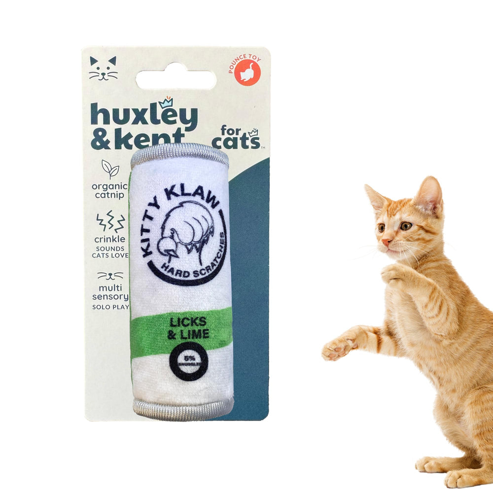 Huxley & Kent Klaw Lime: jouet chat peluche stimulant l'activité et le câlin.