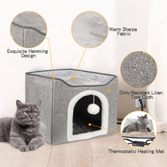 HXPLN intérieur-douillet-cabane-chat: cocon douillet pour siestes privées.