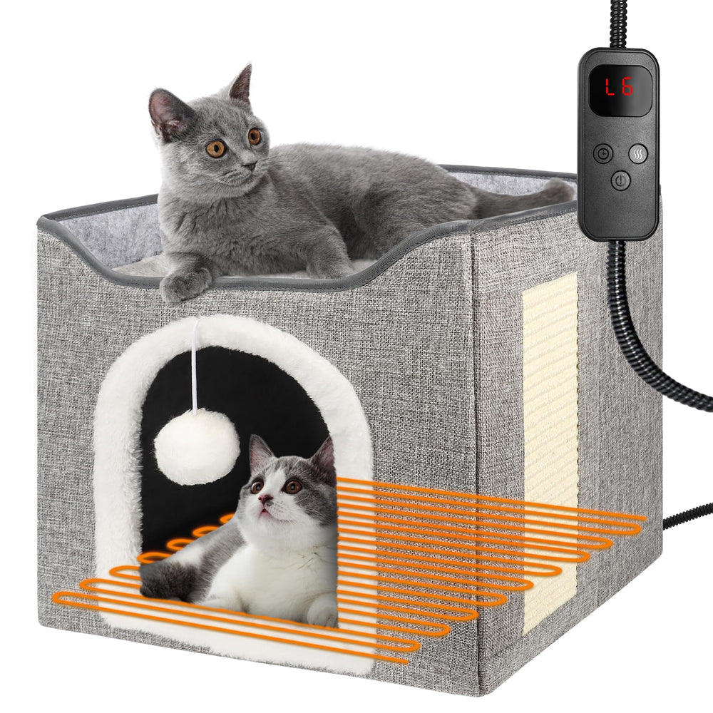 HXPLN nid-chauffant-chat-2-en-1: espace de repos sûr et confortable.