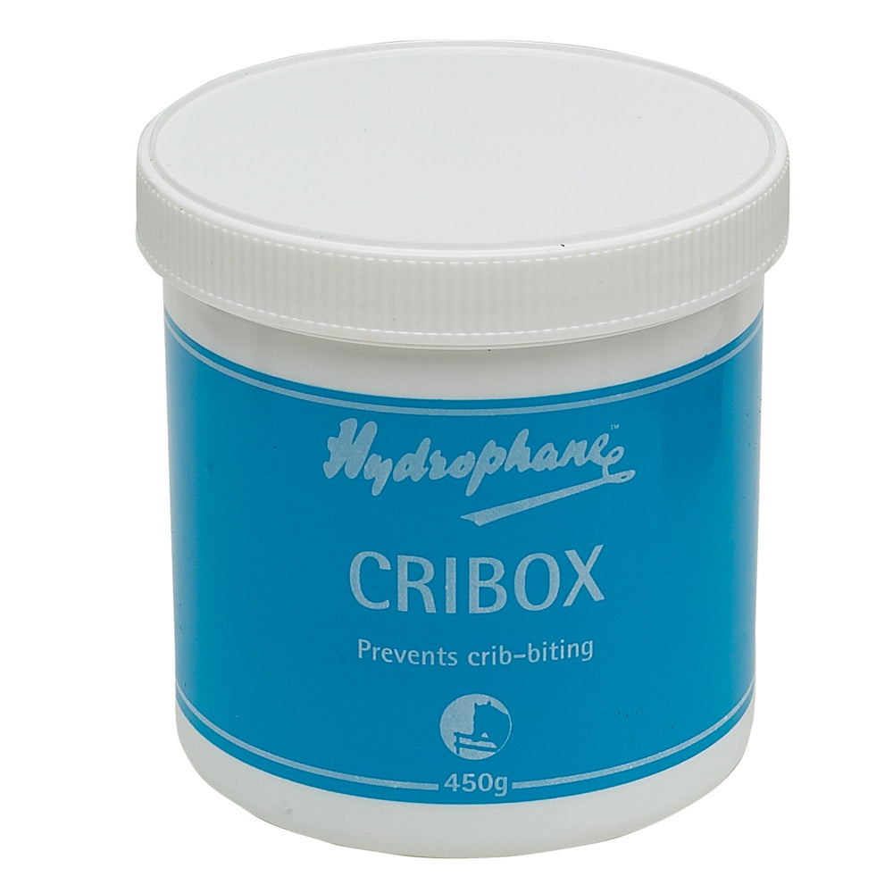 Hydrophane Cribox Pot 450 g, emballage visible, solution pour prévenir le morsage du cheval