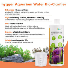Hygger Bio-Clarificateur, eau propre apparente après traitement dans l'aquarium.