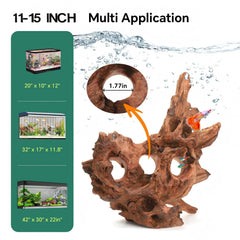 Hygger CO2 Driftwood décor polyvalent, idéal pour aquarium et terrarium.