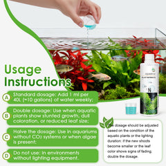 Feuillage des plantes d'aquarium vert et vivant grâce au HC034