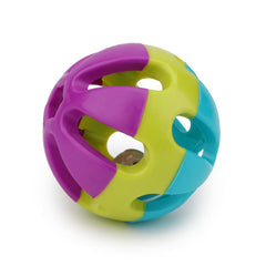 Jouet Hypeety balle plastique colorée avec cloche pour stimulation des oiseaux