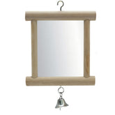 Miroir interactif Hypeety pour oiseau avec cloche, stimule curiosité et amusement.