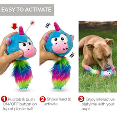 Hyper Pet Doggie Pal Unicorn, jouet sur sol en plein mouvement durant le jeu.