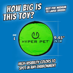 Hyper Pet Flippy Flopper disque vert 9 pouces, flotte pour jeux aquatiques.