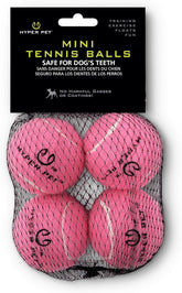 Hyper Pet MINI Tennis Balls rose, pack 4, idéales pour l'entraînement et le jeu.