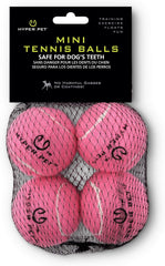 Hyper Pet MINI Tennis Balls rose, pack 4, idéales pour l'entraînement et le jeu.