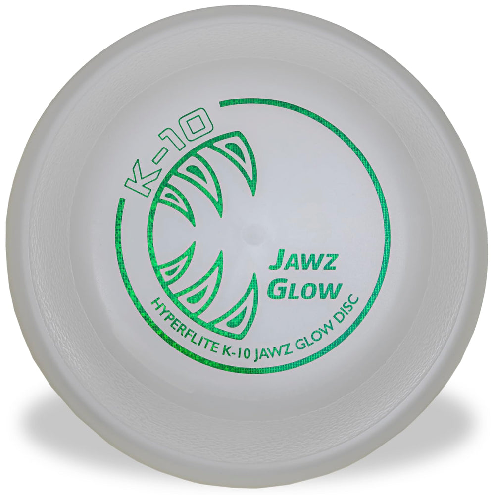Disque Hyperflite K-10 Jawz Glow lumineux pour jeux nocturnes et sécurité.