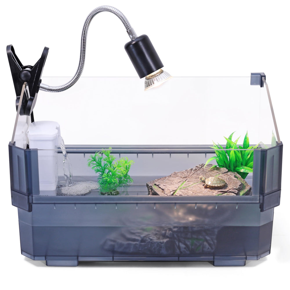 HYPESIDE ensemble aquarium tortue petit, habitat clair et facile à installer.