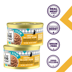 I and love and you Chicky-Da-Lish Stew : sans céréales pour chats sensibles.