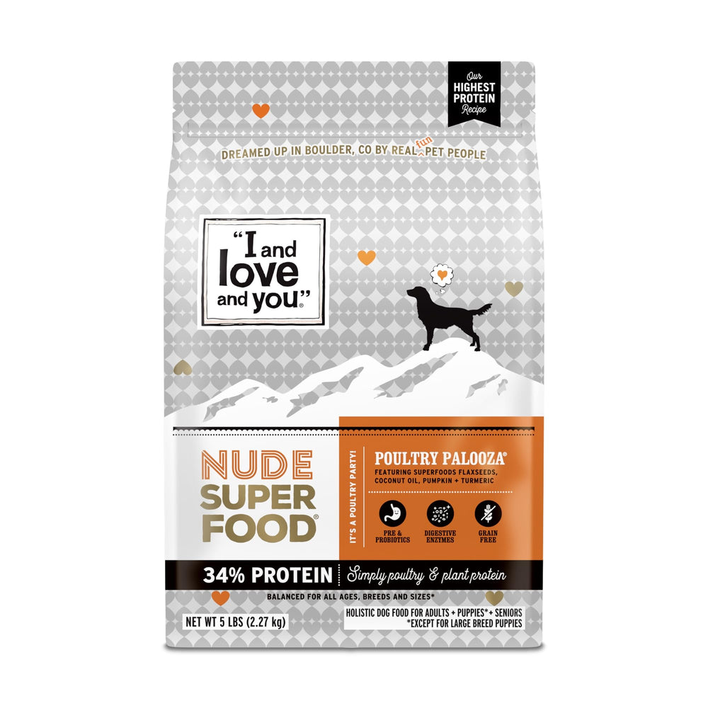 I and love and you Nude Super Food, croquettes poulet et dinde pour énergie et satiété.