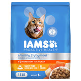 IAMS Healthy Enjoyment croquettes poulet et saumon pour chats adultes